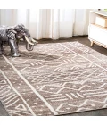 Amanar Tribal Geometric Brown/Ivory 8 ft. x 10 ft. Area Rug