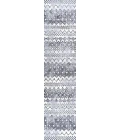 Azmar Moroccan Geometric Distressed Ivory/Black 2 ft. x 10 ft. Runner Rug