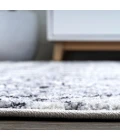 Azmar Moroccan Geometric Distressed Ivory/Black 2 ft. x 10 ft. Runner Rug