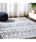Azmar Moroccan Geometric Distressed Ivory/Black 8 ft. x 10 ft. Area Rug