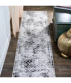 Jonathany Moroccan Hype MOH505A Ivory/Black Area Rug 2 ft. X 10 ft. Runner
