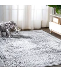 Iften Moroccan Geometric Distressed Ivory/Black 8 ft. x 10 ft. Area Rug