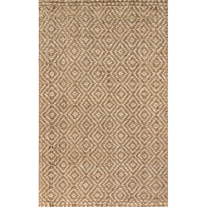Hira Hand Woven Diamond Chunky Jute Natural  3 ft. x 5 ft. Area Rug