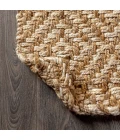 Hira Hand Woven Diamond Chunky Jute Natural  3 ft. x 5 ft. Area Rug