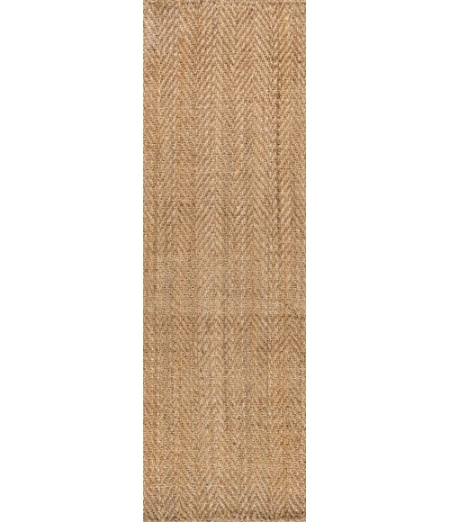 Espina Hand Woven Herringbone Chunky Jute Natural 2 ft. x 8 ft. Runner Rug
