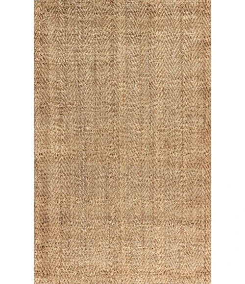 Espina Hand Woven Herringbone Chunky Jute Natural 8 ft. x 10 ft. Area Rug