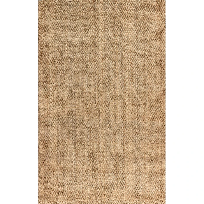 Espina Hand Woven Herringbone Chunky Jute Natural 4 ft. x 6 ft. Area Rug