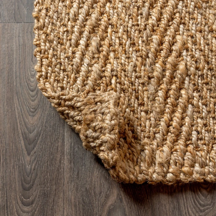 Espina Hand Woven Herringbone Chunky Jute Natural 4 ft. x 6 ft. Area Rug