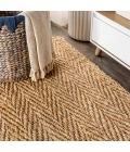 Espina Hand Woven Herringbone Chunky Jute Natural 2 ft. x 8 ft. Runner Rug
