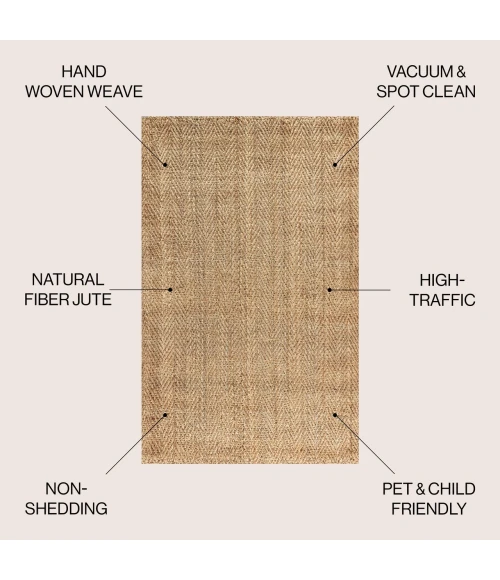 Jonathan Y NATURAL FIBER Brown NFR102A 9ft. x 12ft. Rect. Rug