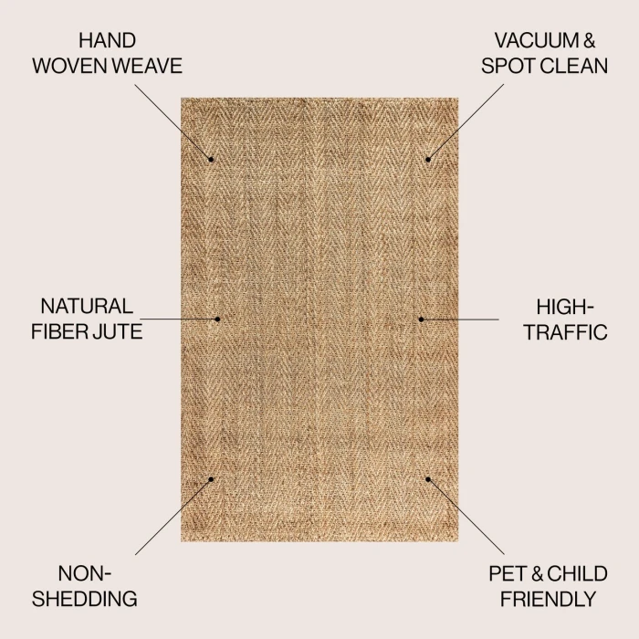 Jonathan Y NATURAL FIBER Brown NFR101A 6ft. x 9ft. Rect. Rug