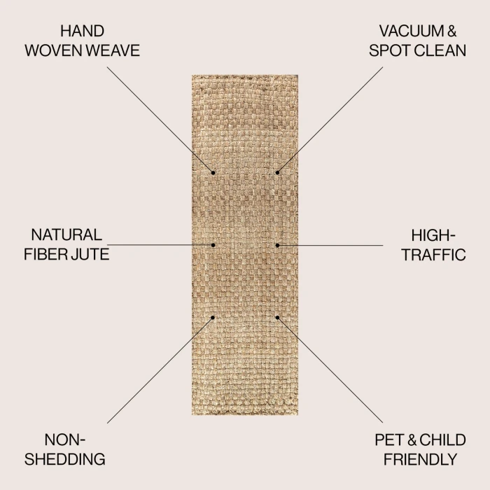 Jonathan Y NATURAL FIBER Brown NFR102A 2ft.-2in. X 12ft. Rect. Rug