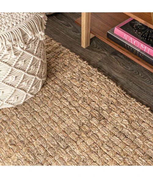 Estera Hand Woven Boucle Chunky Jute Natural 2 ft. x 8 ft. Runner Rug