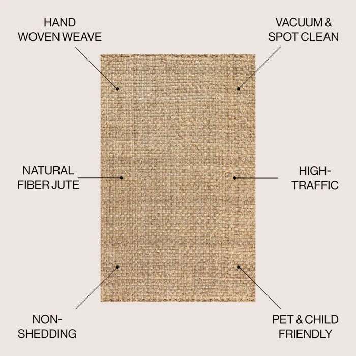 Jonathan Y NATURAL FIBER Ivory NFR103A 9ft. x 12ft. Rect. Rug