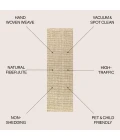 Jonathan Y NATURAL FIBER Ivory NFR103A 2ft.-2in. X 12ft. Rect. Rug
