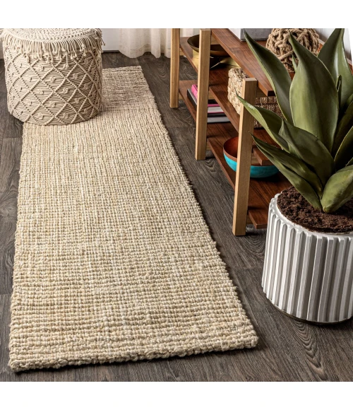 Jonathan Y NATURAL FIBER Ivory NFR103A 2ft.-2in. X 12ft. Rect. Rug