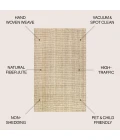 Jonathan Y NATURAL FIBER Cream PAD200A 9ft. x 12ft. Rect. Rug