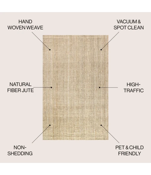 Jonathan Y NATURAL FIBER Cream PAD200A 9ft. x 12ft. Rect. Rug