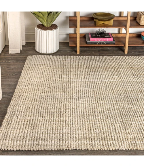 Hiro Hand Woven Chunky Jute Ivory 3 ft. x 5 ft. Area Rug