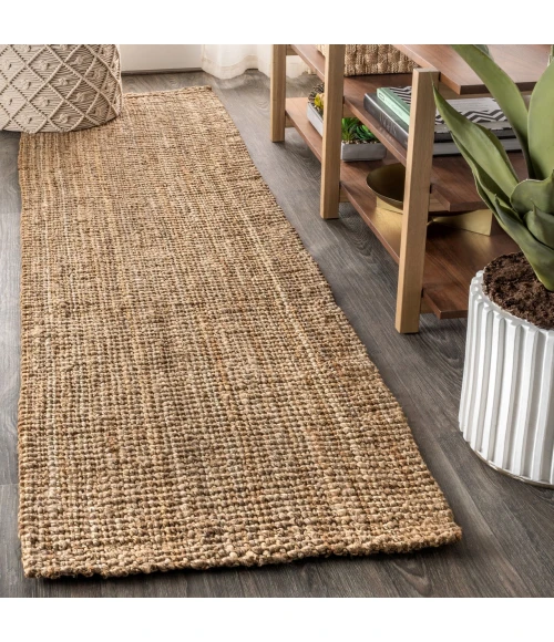 Jonathan Y NATURAL FIBER Brown NRF102A 2ft. X 20ft. Rect. Rug