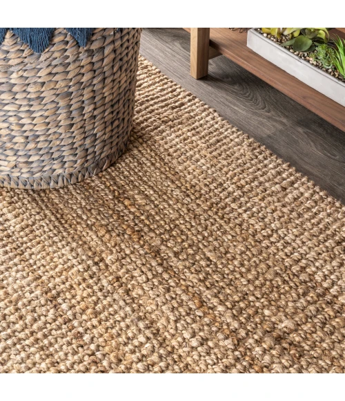 Pata Hand Woven Chunky Jute Natural 4 ft. x 6 ft. Area Rug
