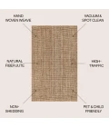 Jonathan Y NATURAL FIBER Brown NRF102A 10ft. X 13ft. Rect. Rug