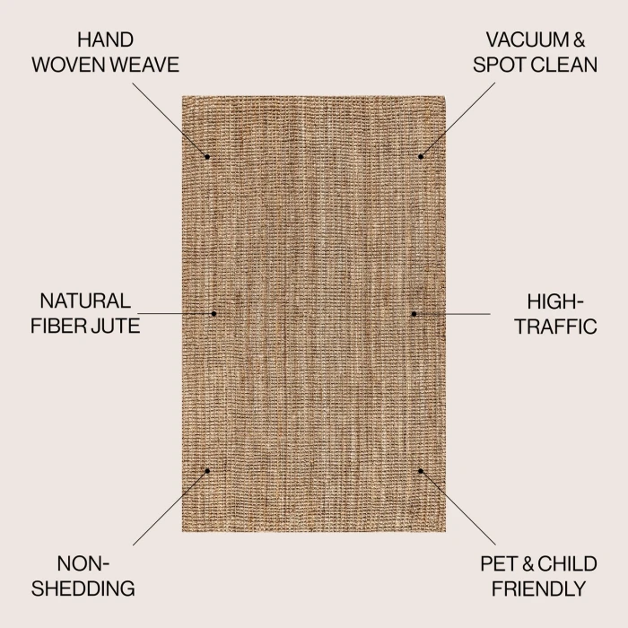 Jonathan Y NATURAL FIBER Ivory NRF102B 9ft. X 12ft. Rect. Rug