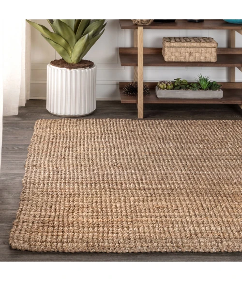 Pata Hand Woven Chunky Jute Natural 4 ft. x 6 ft. Area Rug