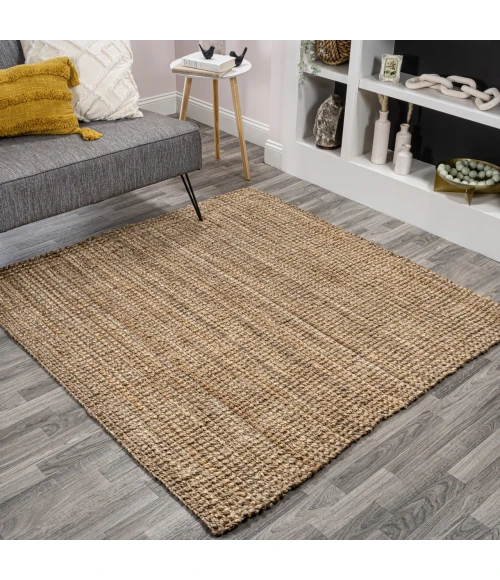 Jonathan Y NATURAL FIBER Brown NRF102A 6ft. Square Rug