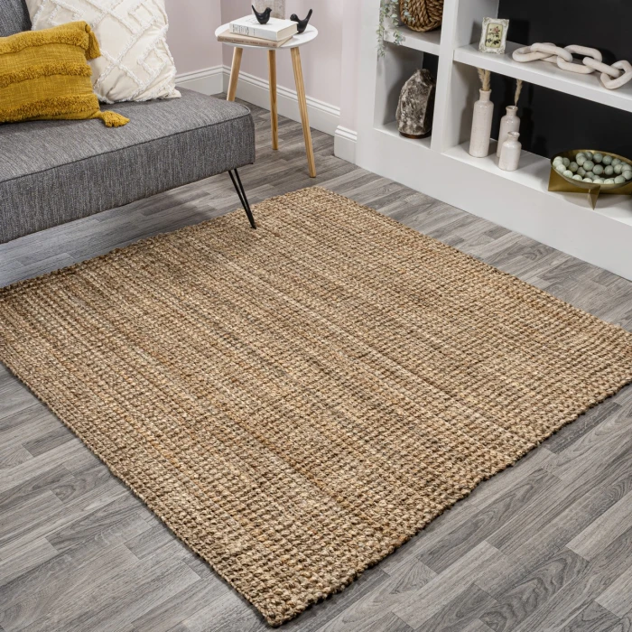 Jonathan Y NATURAL FIBER Brown NRF102A 5ft. Square Rug