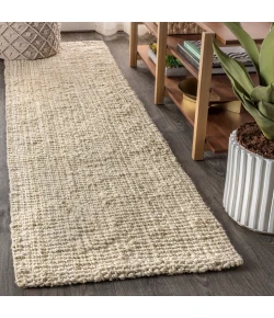 Jonathan Y NATURAL FIBER Ivory NRF102B 2ft. X 18ft. Rect. Rug