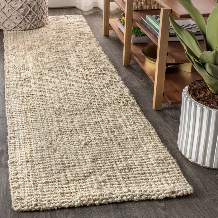 Jonathan Y NATURAL FIBER Ivory NRF102B 2ft. X 14ft. Rect. Rug