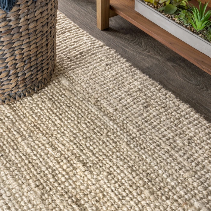 Pata Hand Woven Chunky Jute Light Ivory 3 ft. x 5 ft. Area Rug