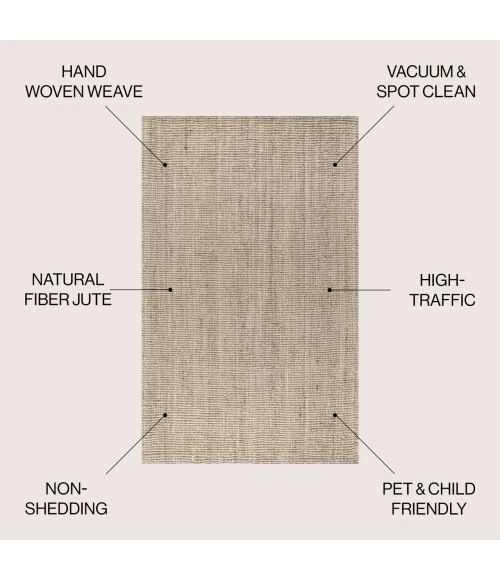 Jonathan Y NATURAL FIBER Gray NRF102C 9ft. X 12ft. Rect. Rug