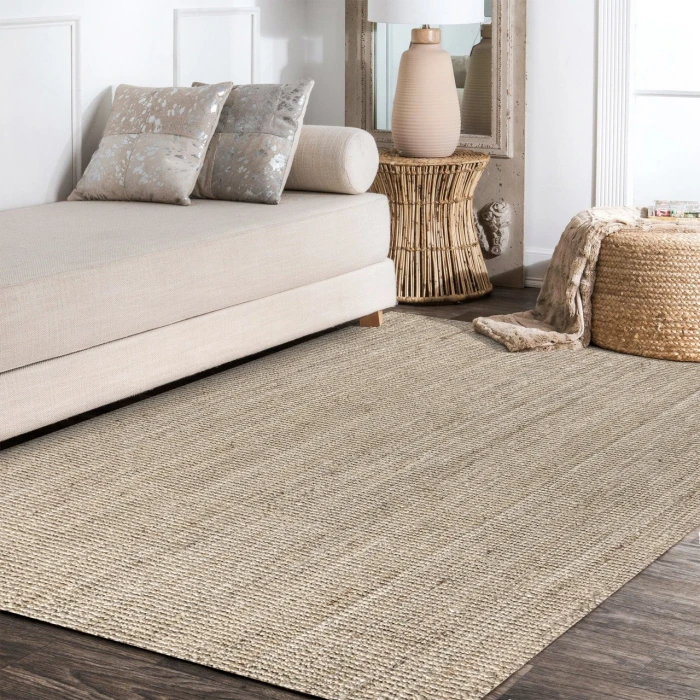Pata Hand Woven Chunky Jute Light Ivory 3 ft. x 5 ft. Area Rug