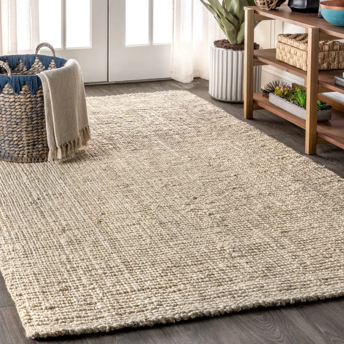 Pata Hand Woven Chunky Jute Light Ivory 3 ft. x 5 ft. Area Rug