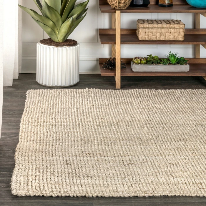 Pata Hand Woven Chunky Jute Light Ivory 3 ft. x 5 ft. Area Rug