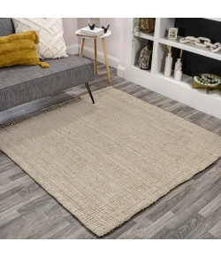 Jonathan Y NATURAL FIBER Ivory NRF102B 6ft. Square Rug
