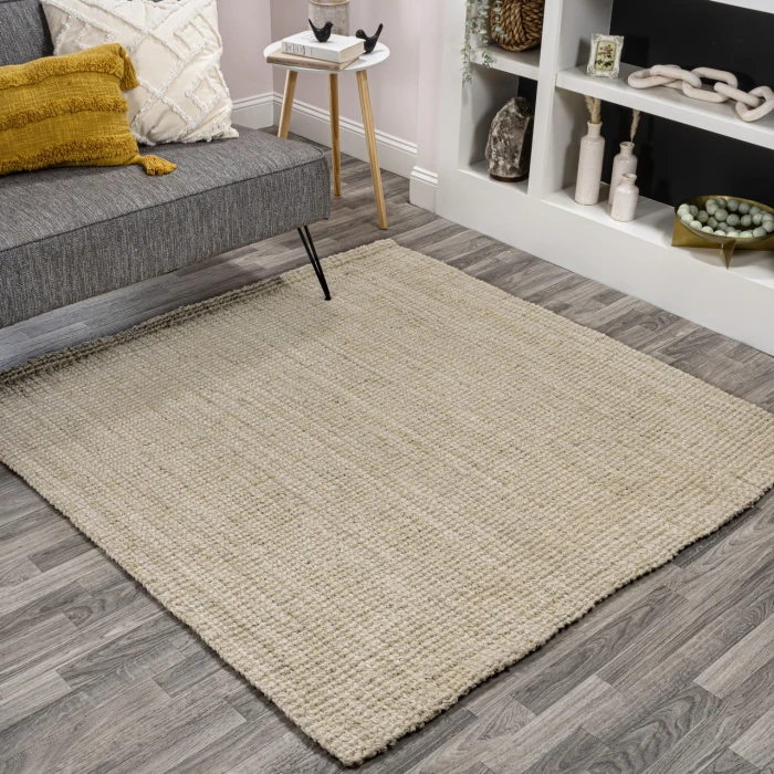 Jonathan Y NATURAL FIBER Ivory NRF102B 8ft. Square Rug