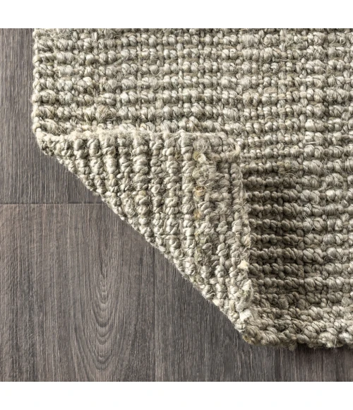 Pata Hand Woven Chunky Jute Gray 5 ft. x 8 ft. Area Rug