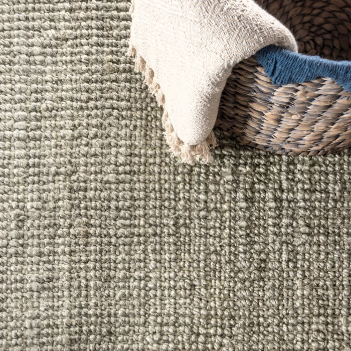 Pata Hand Woven Chunky Jute Gray 8 ft. x 10 ft. Area Rug