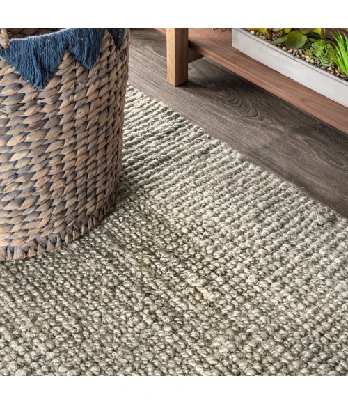 Pata Hand Woven Chunky Jute Gray 5 ft. x 8 ft. Area Rug