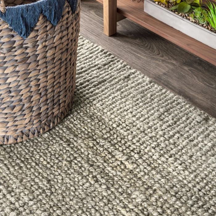 Pata Hand Woven Chunky Jute Gray 8 ft. x 10 ft. Area Rug