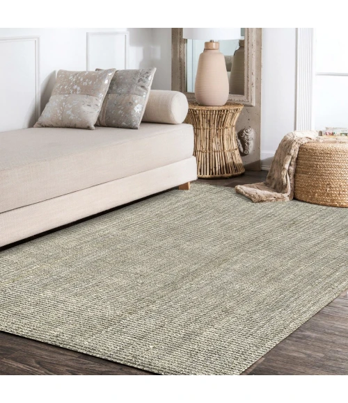 Pata Hand Woven Chunky Jute Gray 5 ft. x 8 ft. Area Rug