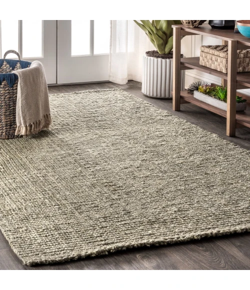 Pata Hand Woven Chunky Jute Gray 5 ft. x 8 ft. Area Rug