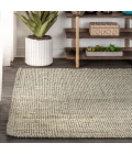 Pata Hand Woven Chunky Jute Gray 5 ft. x 8 ft. Area Rug