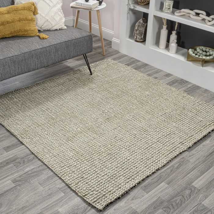 Jonathan Y NATURAL FIBER Gray NRF102C 6ft. Square Rug