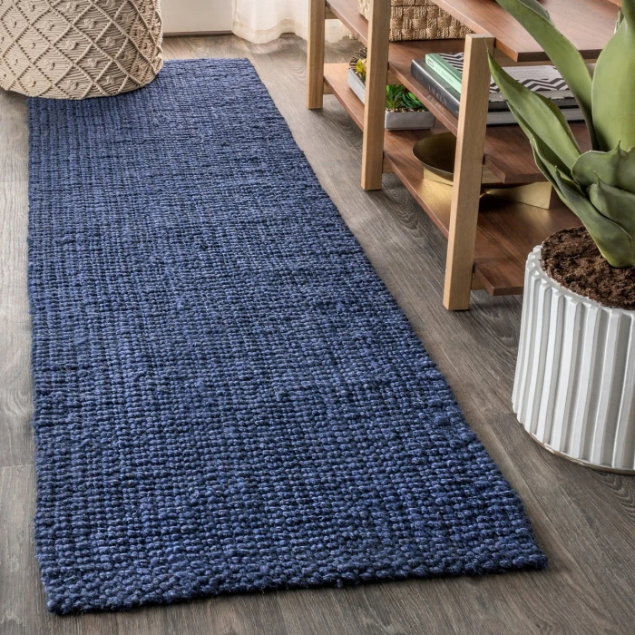 Jonathan Y NATURAL FIBER Blue NRF102D 2ft. X 16ft. Rect. Rug