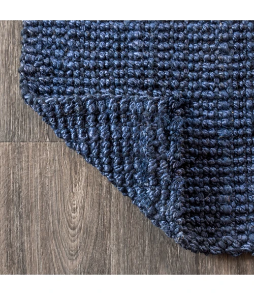 Pata Hand Woven Chunky Jute Navy 8 ft. x 10 ft. Area Rug