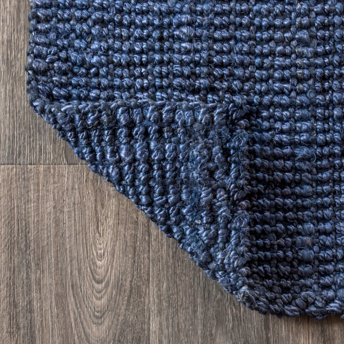 Pata Hand Woven Chunky Jute Navy 5 ft. x 8 ft. Area Rug